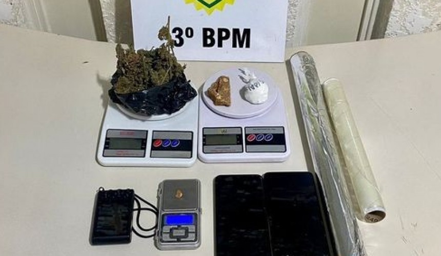 POLÍCIA MILITAR PRENDE INDIVÍDUOS POR TRÁFICO DE DROGAS EM SÃO JORGE D’OESTE