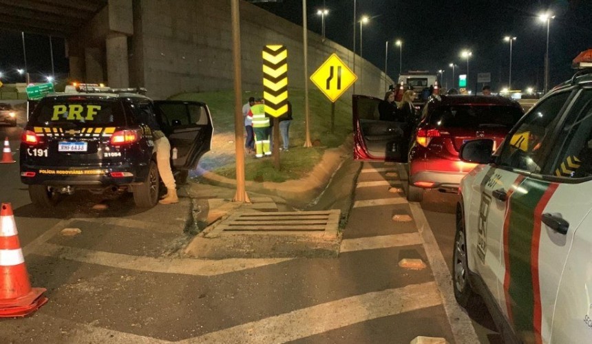 Acidente é registrado no Trevo Cataratas em Cascavel