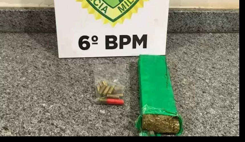 Mãe e filho são abordados com maconha e munições em Lindoeste