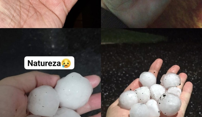 Forte chuva de granizo atinge várias Cidades do Sudoeste nesta madrugada