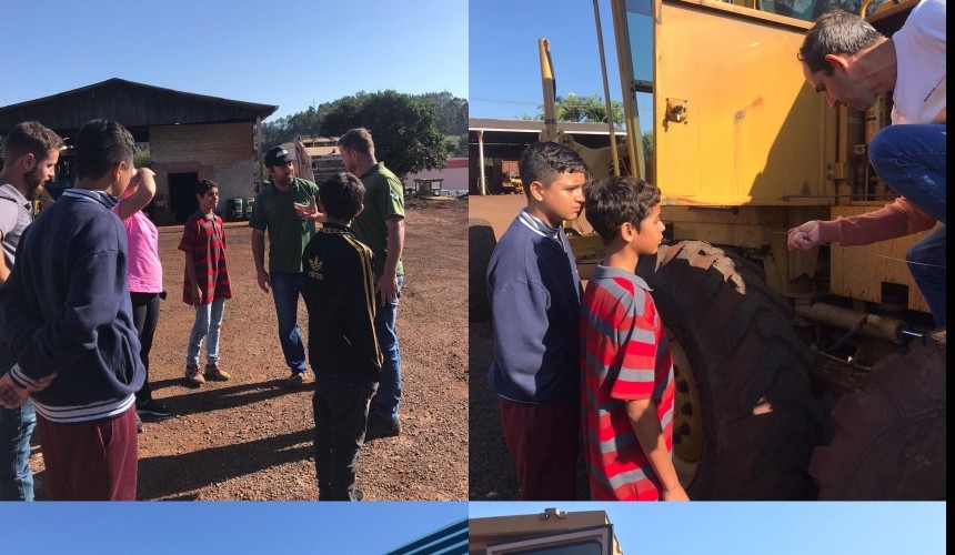 Jovens do Centro de Convivência de Capitão visitam Pátio de Máquinas da Prefeitura Municipal