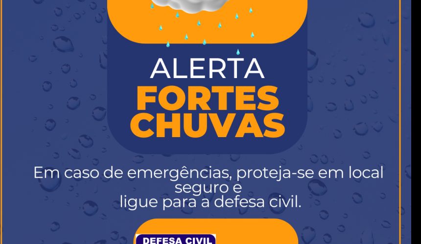 Defesa Civil faz alerta para risco de temporal em nossa região