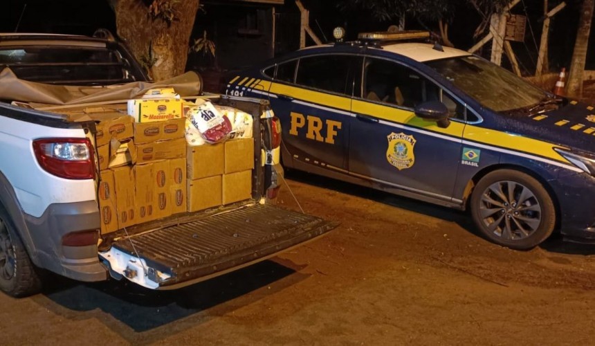 PRF apreende cerca de uma tonelada de queijo trazido ilegalmente da Argentina