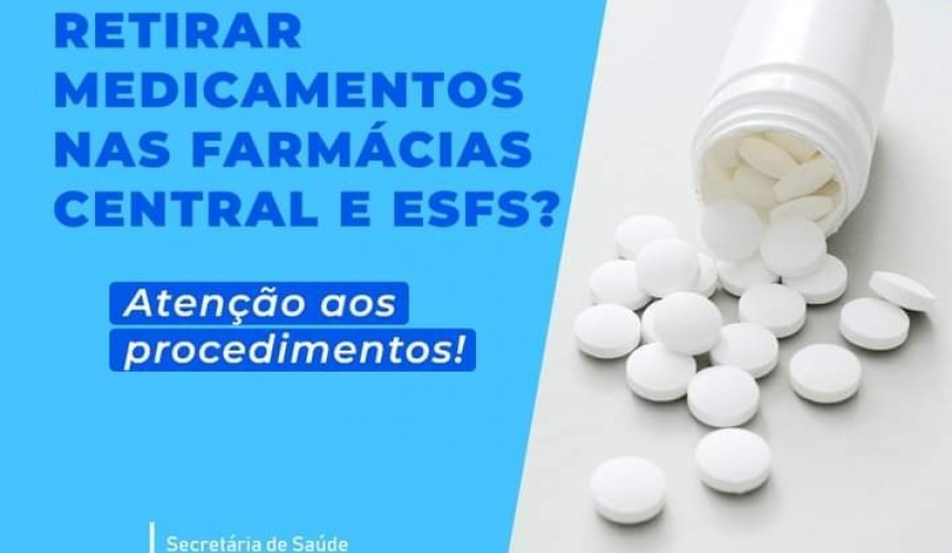 Secretaria de Saúde de Capitão orienta população sobre horário e regras para retirada de medicamentos nas Unidades de Saúde do município