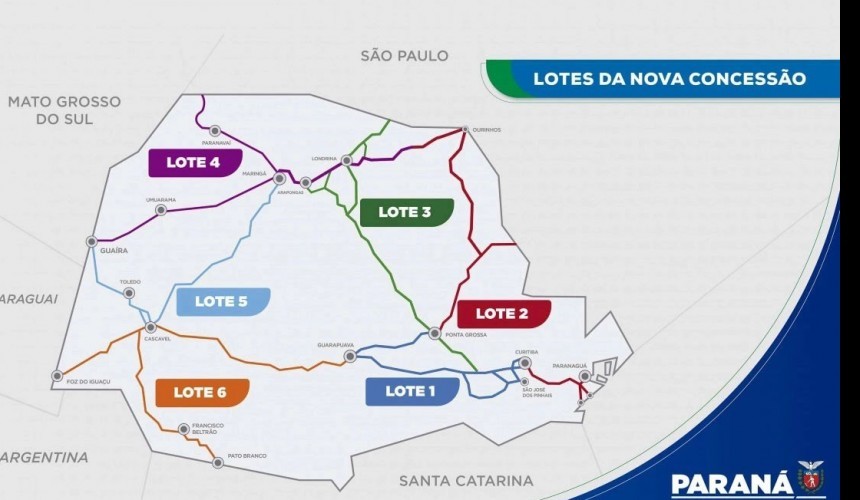 Leilão do Lote 2 da nova concessão rodoviária do Paraná será na próxima semana