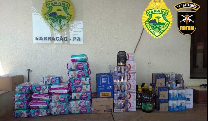 Veículo com placas de Cascavel  é apreendido com produtos da Argentina sem documentação fiscal