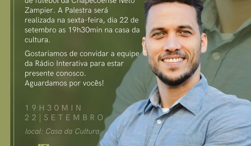 Palestra com o lema “Sobre Viver “ministrada pelo palestrante Neto Zampier vai ser promovida pela ACICAP de Capitão