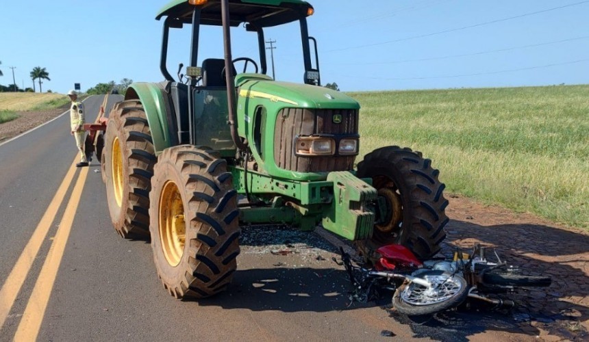 Motociclista é atingido por trator e morre no Sudoeste do Paraná
