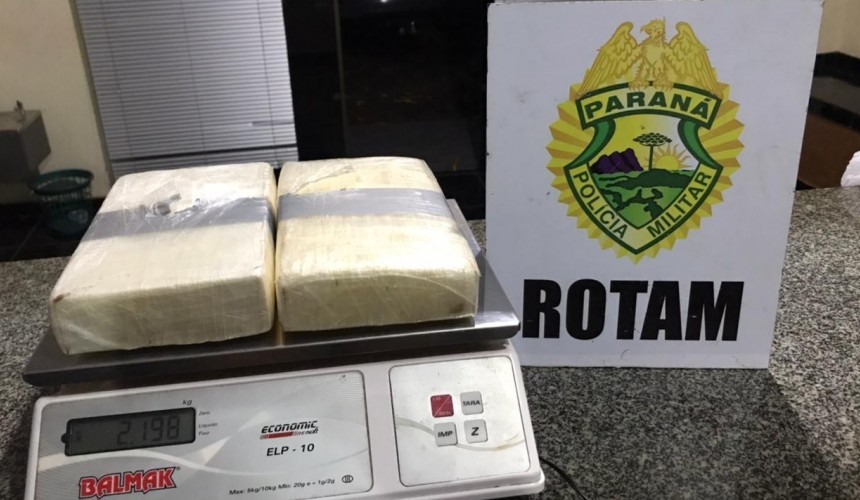 Rotam apreende mais de 2 kg de cocaína em ônibus de linha na BR 163 em Capitão Leônidas Marques