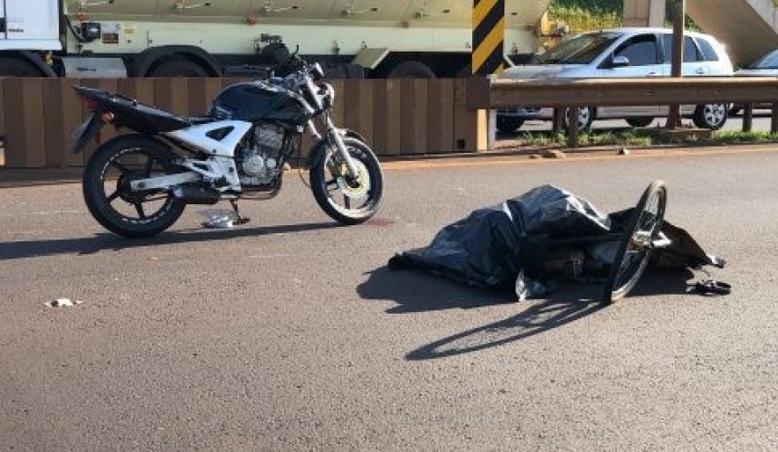Ciclista morre após sofrer acidente no Trevo Cataratas em Cascavel