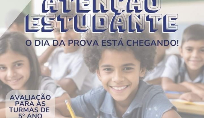 Avaliação da Educação Básica para alunos do 5º ano vai acontecer na próxima semana em Capitão Leônidas Marques