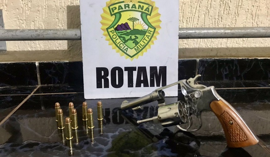 Arma de fogo e munições são apreendidas pela Rotam em Santa Lúcia