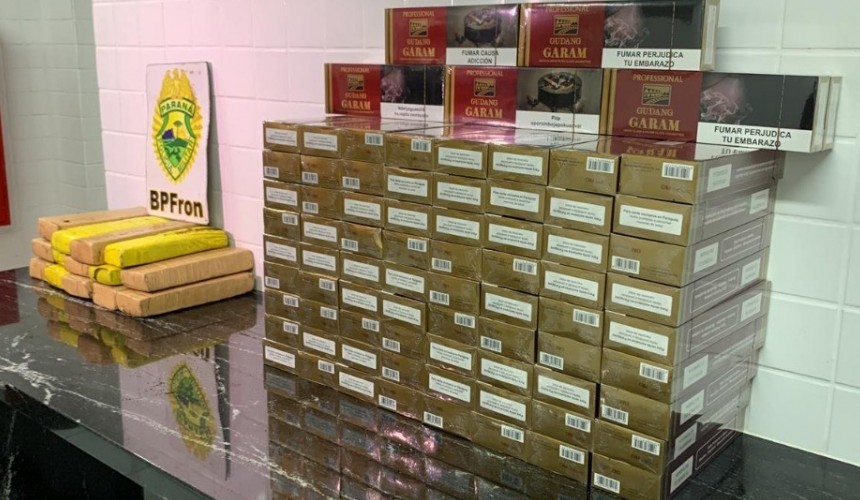 15kg de maconha e 77 caixas de cigarros são apreendidas na BR-277