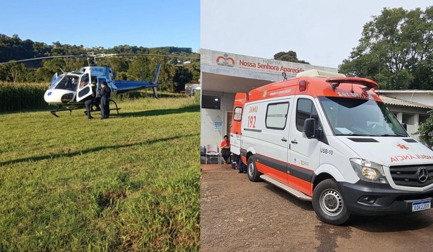 Agricultor tem parte da perna amputada após acidente com trator em Capitão Leônidas Marques