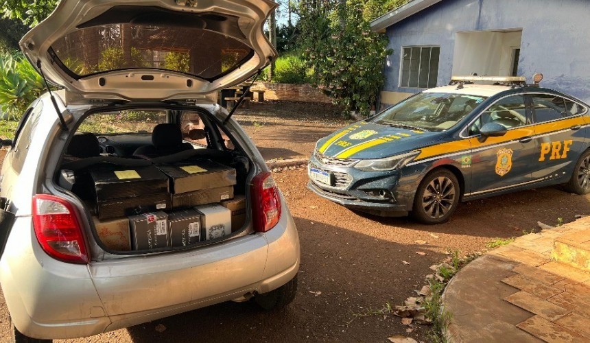 Carro carregado com vinhos é apreendido na BR 163 em Capanema