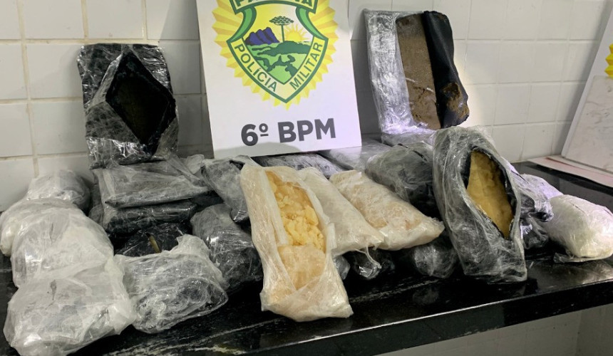 28 kg — R$ 2 milhões: PM apreende carregamento milionário de haxixe marroquino e Ice na BR-277 em Cascavel