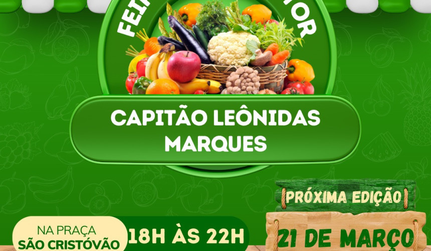 Acontece nesta sexta-feira (21) mais uma edição Feirinha do Produtor Rural de Capitão